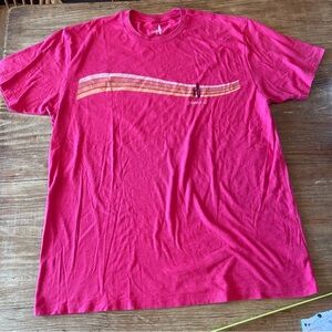 johnnie-O Vibrant pink/redish Tee w/White Surfboard xl. Pit to pit last pic